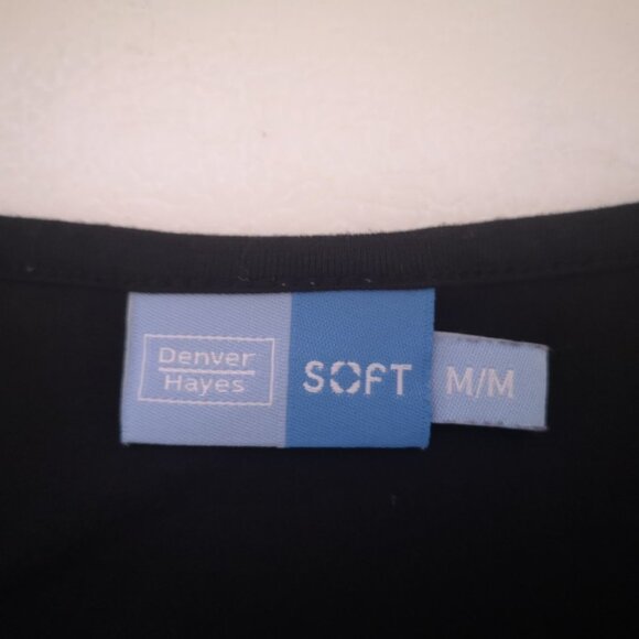 2/$30.00 - Denver Hayes Soft Ladies Black Long Sleeve Round Neck Top - Picture 3 of 9